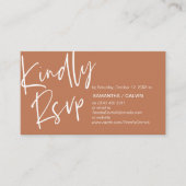 Mariage RSVP, Élégance Décontractée, Invitation ré (Devant)