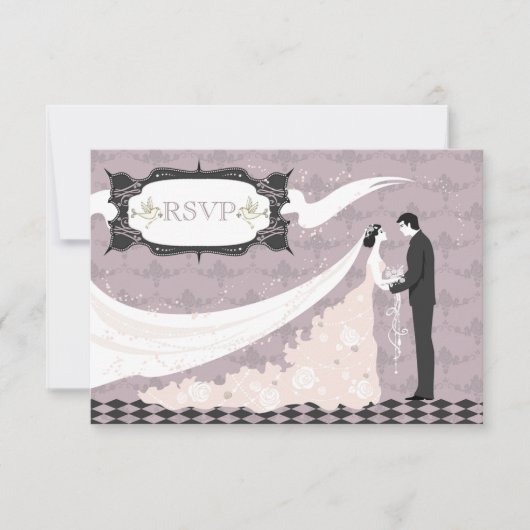 Mariage RSVP Elegant Doves, Mariée & Groom (Devant)