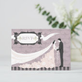 Mariage RSVP Elegant Doves, Mariée & Groom (Debout devant)