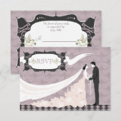 Mariage RSVP Elegant Doves, Mariée & Groom (Devant / Derrière)