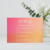 Mariage RSVP Elegant Orange Peach Ombre (Debout devant)