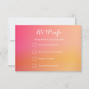 Mariage RSVP Elegant Orange Peach Ombre