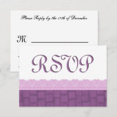 Mariage RSVP en dentelle violette (Devant / Derrière)