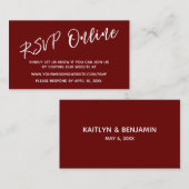 Mariage RSVP en ligne écriture Décontractée carte  (Devant / Derrière)