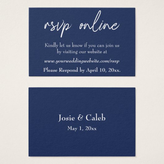 Mariage RSVP en ligne Insérer un script blanc & Ma (Devant & derrière)