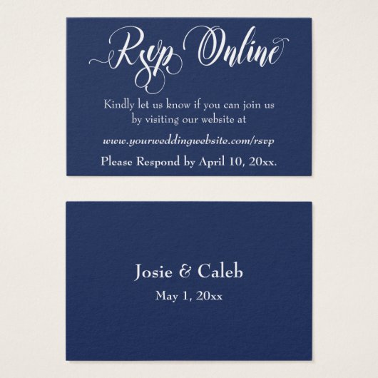 Mariage RSVP en ligne Insérer un script blanc & Ma (Devant & derrière)