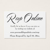 Mariage RSVP en ligne Insérer un script noir, blan (Devant)