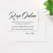 Mariage RSVP en ligne Insérer un script noir, blan (Bureau)