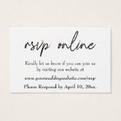 Mariage RSVP en ligne Insérer un script noir, blan (Devant)