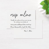 Mariage RSVP en ligne Insérer un script noir, blan (Bureau)
