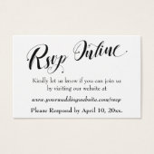 Mariage RSVP en ligne Insérer un script noir, blan (Devant)