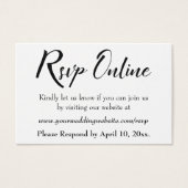 Mariage RSVP en ligne Insérer un script noir, blan (Devant)