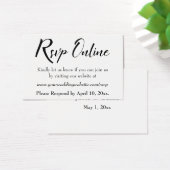Mariage RSVP en ligne Insérer un script noir, blan (Bureau)