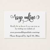 Mariage RSVP en ligne Insérer un script noir, blan (Devant)