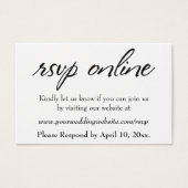 Mariage RSVP en ligne Insérer un script noir, blan (Devant)