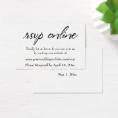 Mariage RSVP en ligne Insérer un script noir, blan (Bureau)
