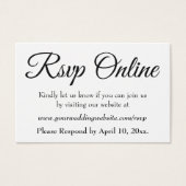 Mariage RSVP en ligne Insérer un script noir, blan (Devant)