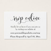 Mariage RSVP en ligne Insérer un script noir, blan (Devant)