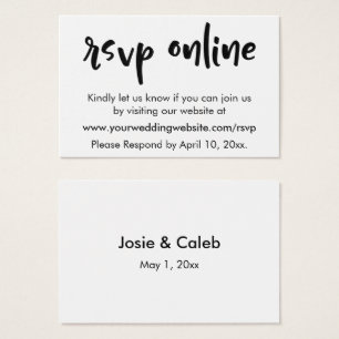 Mariage RSVP en ligne Insertion Décontractée, Noir