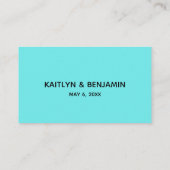 Mariage RSVP en ligne simple carte Aqua (Dos)