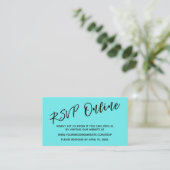 Mariage RSVP en ligne simple carte Aqua (Debout devant)