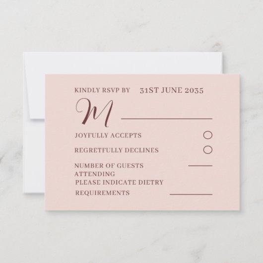 Mariage RSVP en terre cuite rustique (Dos)