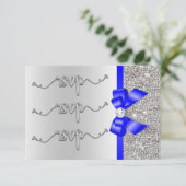 Mariage RSVP Faux Royal Blue Bow (Debout devant)