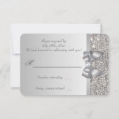 Mariage RSVP Faux Séquins Argent Bow (Dos)