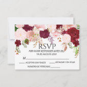 Mariage RSVP Floral rose Brousse d'Espagne (Devant)