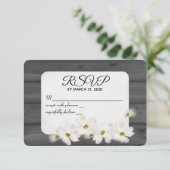 mariage RSVP floral sur bois noir (Debout devant)