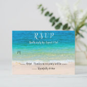 Mariage RSVP Gradient Blue Green Sea Cartes (Debout devant)
