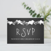 Mariage RSVP Grunge Hearts Noir (Debout devant)