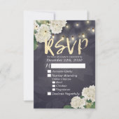 Mariage RSVP Hydrangea Fleurs String Lumières Bleu (Devant)