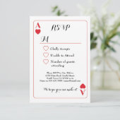 Mariage RSVP Jouer Carte Ace Des Coeurs Invitation (Debout devant)