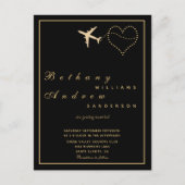 Mariage RSVP l invitation Black Gold All in One (Devant)