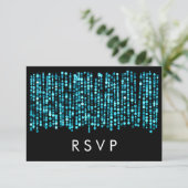 Mariage RSVP lumière turquoise moderne (Debout devant)
