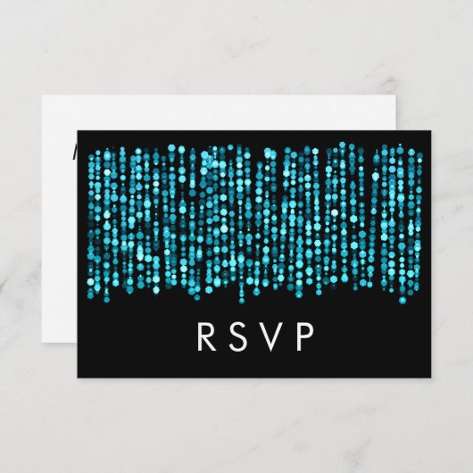 Mariage RSVP lumière turquoise moderne (Devant / Derrière)