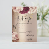 Mariage RSVP Marsala Florals Rose rose (Debout devant)