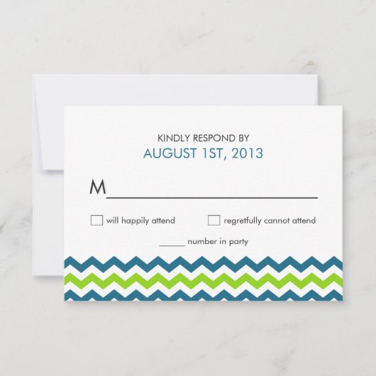 Mariage RSVP moderne Chevron Zigzag (Devant)