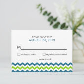 Mariage RSVP moderne Chevron Zigzag (Debout devant)