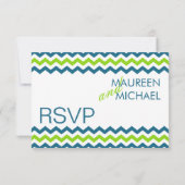 Mariage RSVP moderne Chevron Zigzag (Dos)