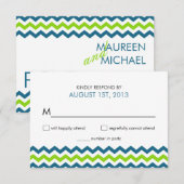 Mariage RSVP moderne Chevron Zigzag (Devant / Derrière)