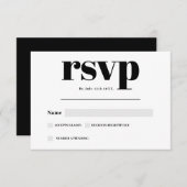 Mariage rsvp moderne en noir blanc (Devant / Derrière)