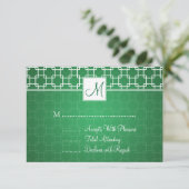 Mariage RSVP Monogram Trellis Motif Vert (Debout devant)