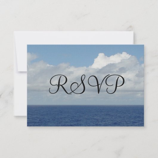 Mariage RSVP Ocean Waves Fluffy White Clouds (Devant)