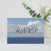Mariage RSVP Ocean Waves Fluffy White Clouds (Debout devant)
