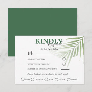 Mariage RSVP Palmier Aquarelle Tropicale