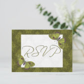 Mariage RSVP Papillon Brocade vert (Debout devant)