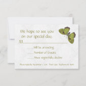 Mariage RSVP Papillon Brocade vert (Dos)