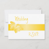 Mariage RSVP Papillon jaune (Devant)
